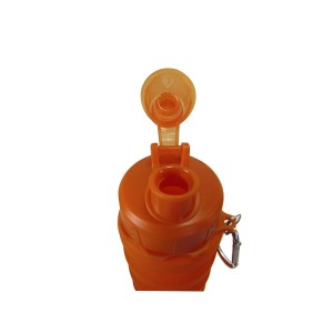 GARRAFA RETRÁTIL DE SILICONE 500 ML COM ALÇA MOSQUETÃO E TAMPA  ROSQUEÁVEL- MG2990-LJ