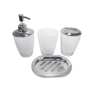 KIT DE BANHEIRO DE PLASTICO COM 4 PEÇAS - 3584-BR