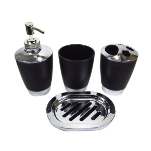 KIT DE BANHEIRO DE PLASTICO COM 4 PEÇAS - 3584-PT