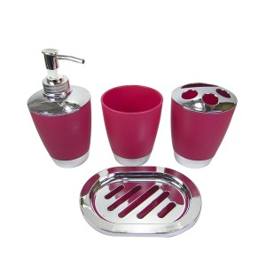 KIT DE BANHEIRO DE PLASTICO COM 4 PEÇAS - 3584-PK