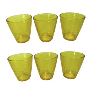 JOGO DE COPO DE VIDRO COM 06 PEÇAS COLOR DUBLIN 250ML -VDA03013-AM