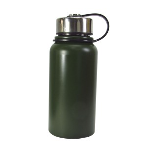 GARRAFA  DE INOX 600 ML COM BOLSA DE COURINO E ALÇA - WC409392 -VD