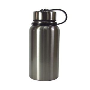 GARRAFA  DE INOX 600 ML COM BOLSA DE COURINO E ALÇA - WC409392 -PTA