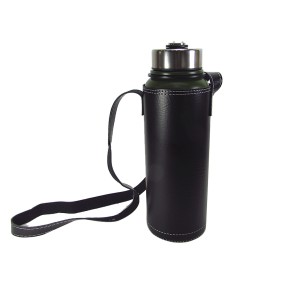 GARRAFA  DE INOX 1.1L COM BOLSA DE COURINO E ALÇA - WC409499-VD