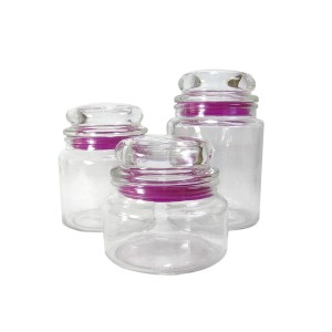 JOGO DE POTE DE VIDRO 03 PEÇAS COM VEDAÇÃO DE SILICONE - VDA04008-RS