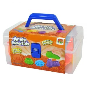 AREIA DE MODELAR 600 GRAMAS COM 9 PEÇAS NA MALETA -DMT5545
