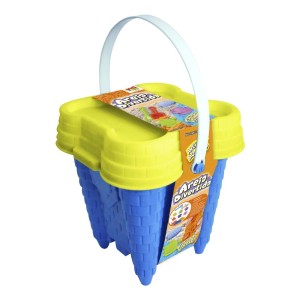 AREIA DE MODELAR 600 GRAMAS COM 9 PEÇAS NO BALDE CASTELINHO - DMT5543-AM