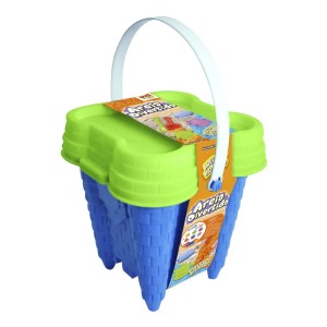 AREIA DE MODELAR 600 GRAMAS COM 9 PEÇAS NO BALDE CASTELINHO - DMT5543-VD