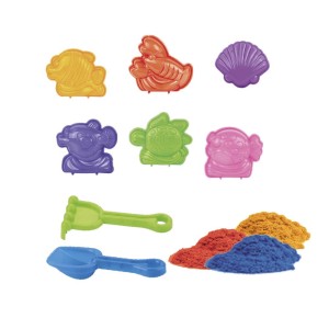 AREIA DE MODELAR 600 GRAMAS COM 9 PEÇAS NO BALDE CASTELINHO - DMT5543-VD