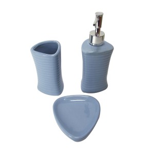KIT DE BANHEIRO DE CERÂMICA COM 03 PEÇAS 300 ML - 316-AZ