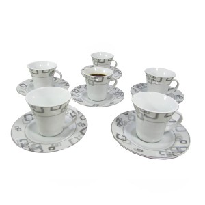 JOGO PARA CAFE PORCELANA BRANCO 12 PECAS 80 ML - DMP4464