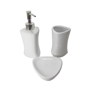 KIT DE BANHEIRO DE CERÂMICA COM 03 PEÇAS 300 ML - 316-BR