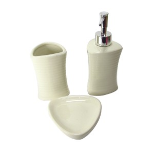 KIT DE BANHEIRO DE CERÂMICA COM 03 PEÇAS 300 ML - 316-BG