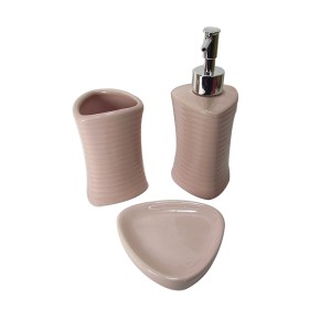 KIT DE BANHEIRO DE CERÂMICA COM 03 PEÇAS 300 ML - 316-RS
