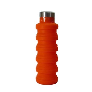 GARRAFA RETRÁTIL DE SILICONE 500 ML COM TAMPA INOX - 2231-LJ