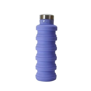GARRAFA RETRÁTIL DE SILICONE 500 ML COM TAMPA INOX - 2231-LL