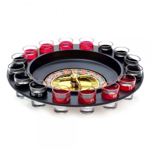 JOGO CASSINO ROLETA SHOT COM 16 COPOS DE VIDRO -  BRFG10121