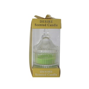 CASTIÇAL DE VIDRO COM TAMPA E VELA AROMATIZADA 9CMX6CM - F194121-VD