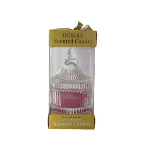 CASTIÇAL DE VIDRO COM TAMPA E VELA AROMATIZADA 9CMX6CM - F194121-VM