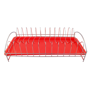 ESCORREDOR DE PRATOS DE FERRO E BANDEJA DE PLÁSTICO 2 PEÇAS - CA09515-VM