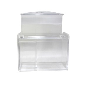 ORGANIZADOR COM TAMPA DE PLÁSTICO E 03 DIVISÓRIAS INTERNAS 8X11X14CM - 2528