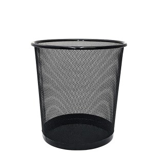 LIXEIRA TELADA PRETA 10 LITROS 26 X 28 X 21,5 CM