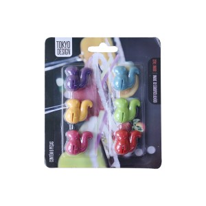 MARCADOR DE COPO COM 6 PEÇAS EM FORMATO DE ESQUILO - UDCP01