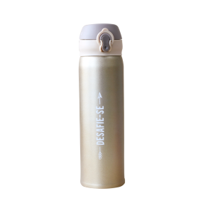 GARRAFA TÉRMICA AÇO INOX TRAVA VACUUM CUP 400 ML E FRASE - GAR13-DOU