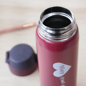 GARRAFA TÉRMICA AÇO INOX TRAVA VACUUM CUP 400 ML E FRASE - GAR13-VN