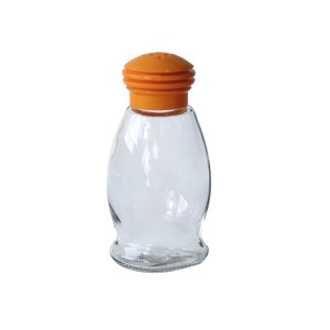 SALEIRO E PIMENTEIRO DE VIDRO COM TAMPA LARANJA - CAPACIDADE 70 ML - CHI1982-LJ