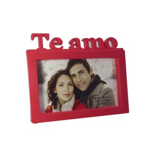 PORTA RETRATO  DE PLÁSTICO 10X15 COM FRASE TE AMO - CHI1475-VM