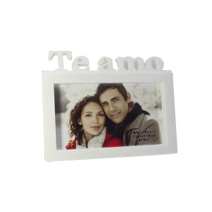 PORTA RETRATO  DE PLÁSTICO 15X20 COM FRASE TE AMO - CHI1476-BR