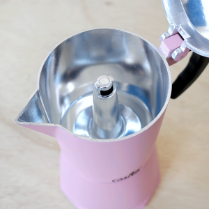 CAFETEIRA TIPO ITALIANA ROSA DE ALUMINIO 300 ML PARA 6 XICARAS  50 ML - CA11077