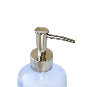 PORTA SABONETE LÍQUIDO DE VIDRO TRANSPARENTE COM ESTAMPA DOURADA 400ML - CHI2039-C