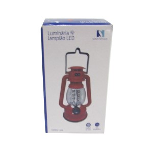 LUMINÁRIA LAMPIÃO 16 LED ELÉTRICA E PILHA RECARREGÁVEL BIVOLT - AZ