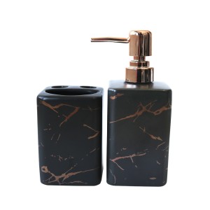 KIT DE BANHEIRO QUADRADO DE CERÂMICA COM 02 PEÇAS - 98539-PT