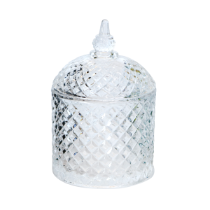 BOMBONIERE DE VIDRO COM TAMPA 15X10CM - UH0100142