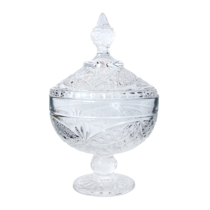 BOMBONIERE DE VIDRO COM PEDESTAL 25 CM - UH01000273