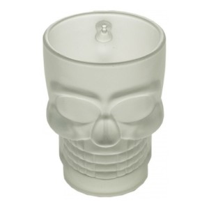 KIT COM DUAS CANECAS DE VIDRO PARA CHOPP E CERVEJA CAVEIRA ROCK STYLE 510 ML - 7786