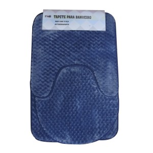JOGO DE TAPETE PARA BANHEIRO DE POLIÉSTER COM 03 PCS - 97542-AZCL