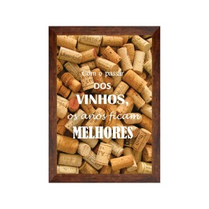 PORTA ROLHA ESTAMPA ROLHAS COM O PASSAR DOS VINHOS FUNDO ROLHAS  25 X 35