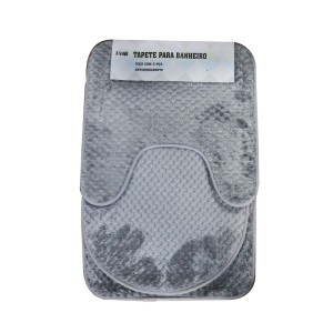 JOGO DE TAPETE PARA BANHEIRO DE POLIÉSTER COM 03 PCS - 97542-CZ