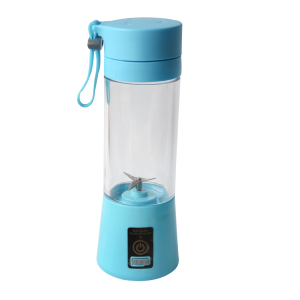 MINI LIQUIDIFICADOR DE PLÁSTICO COM 4 LÂMINAS E CARREGADOR USB 380ML - CA09569-AZ