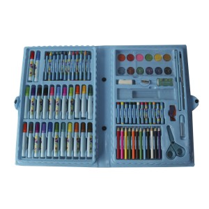 ESTOJO ESCOLAR 68 PECAS MENINO CARRO LARANJA PARTE TRASEIRA  - MT68BOY-D