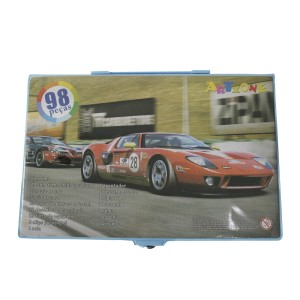 MALETA ESCOLAR DESENHO 98PÇS INMETRO CARRO VERMELHO MT98BOY-C