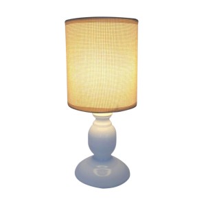 ABAJUR COM CUPULA EM LINHO E BASE DE METAL 28CM BIVOLT - AL55008-BG