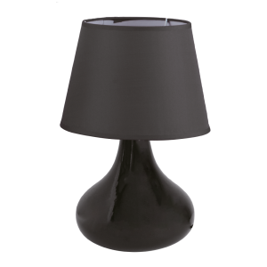 ABAJUR EM CERÂMICA COM CÚPULA EM POLIÉSTER E PVC 30X20CM BIVOLT - AL55004-PT