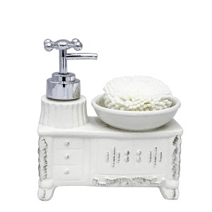 PORTA SABONETE LIQUIDO RETRO BRANCO 350 ML - PRB01003