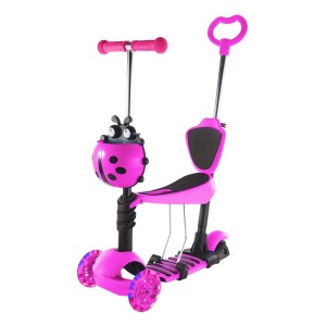 PATINETE DE PLASTICO 2 EM 1 EM ESTAMPA JOANINHA - DMR5546-PK