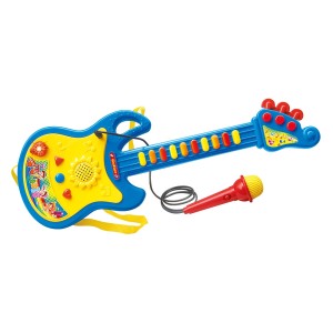 GUITARRA INFANTIL MUSICAL COM LUZ E MICROFONE DE PLASTICO 15X45CM - DMT5379-AZ